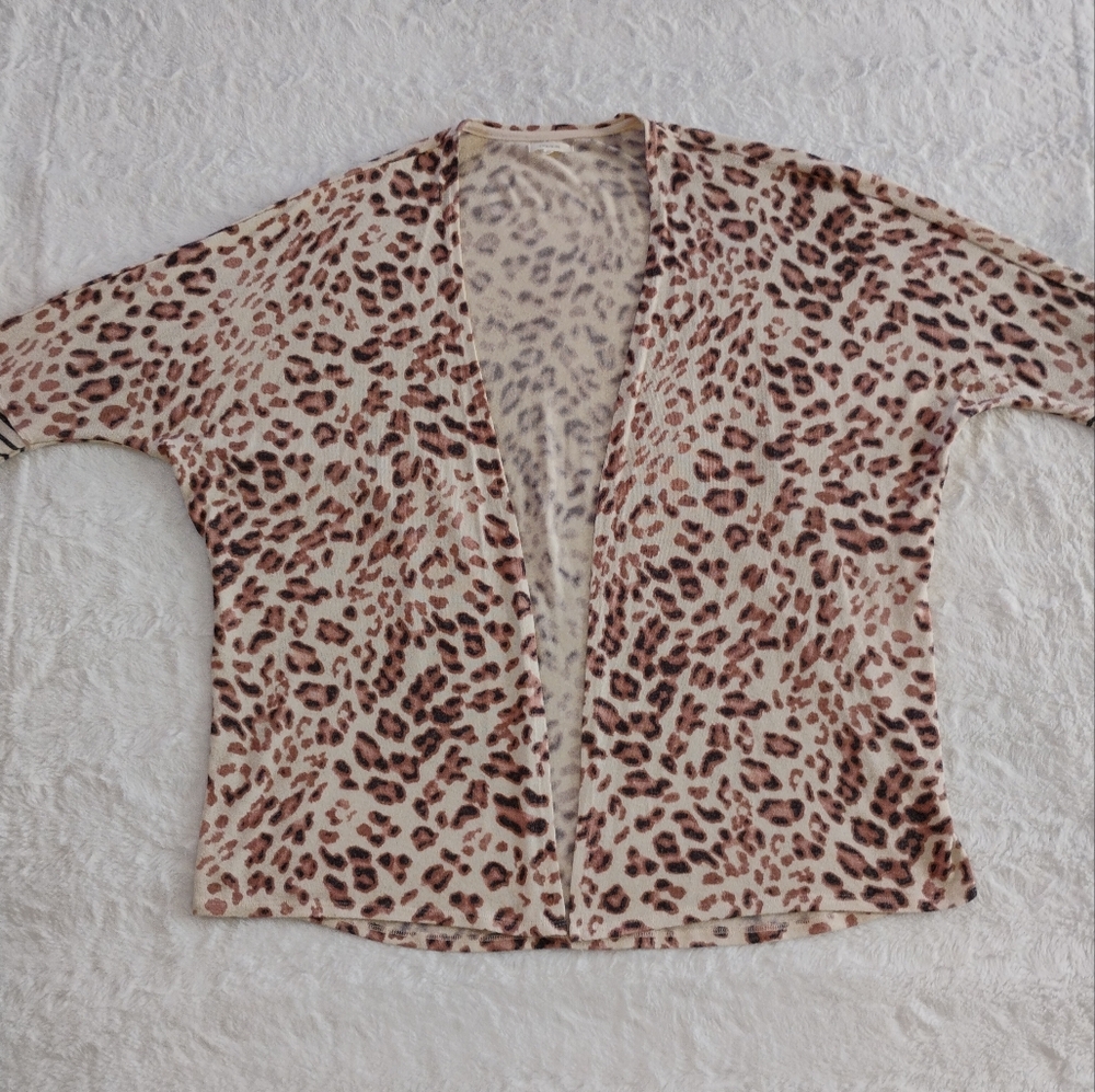 Maurices Leopard Striped Mix Print Dolman Sleeve Cardigan